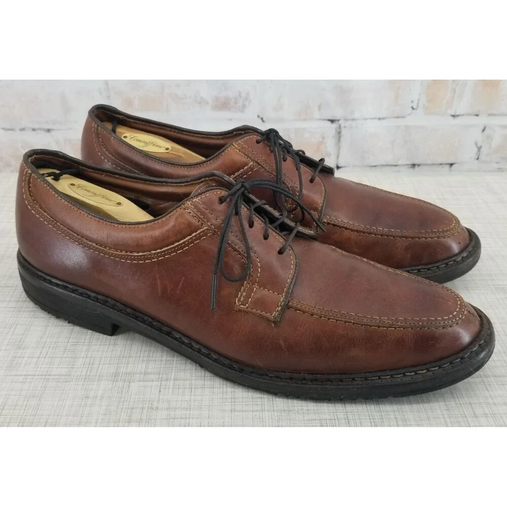 Allen Edmonds Wilbert Split-Toe Derby Shoe Brown Leather Men's 13 Narrow Classic